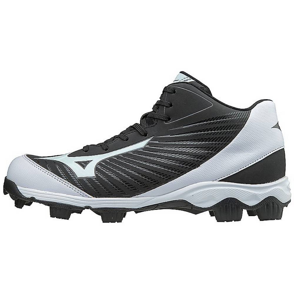 Mizuno 9-Spike Advanced Franchise 9 Mid Cut Molded Férfi Stoplis Cipő Fekete/Fehér MYA213850